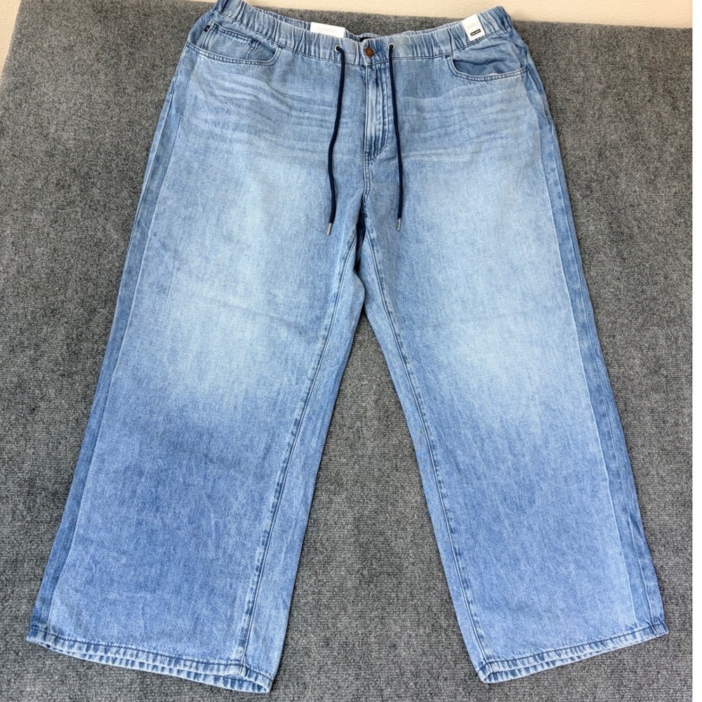 Judy Blue High Waist Wide Leg Jeans 22W Light Wash Pull On Drawstring JB881005 - Picture 2 of 11